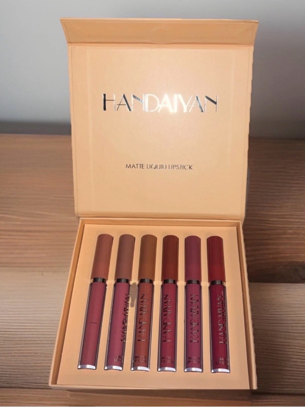 Handaiyan 6 pc Matte Liquid Lipstick Set - Plum & Rose Shades #444